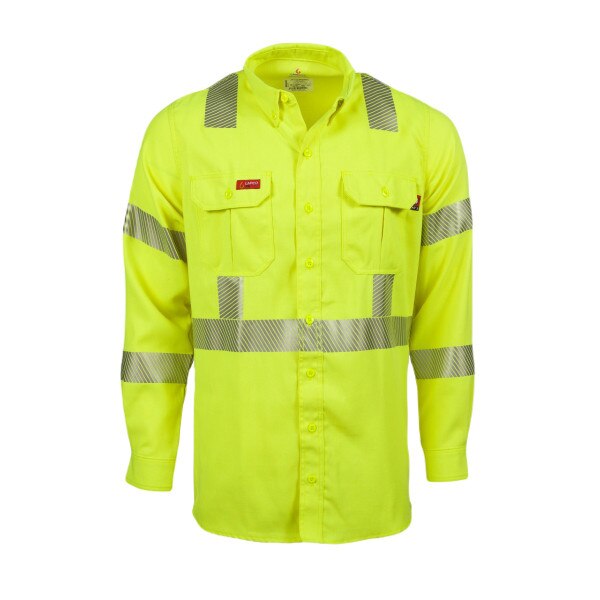LAPCO FR Modern Class 3 Hi-Vis Uniform Shirt in Hi-Vis Yellow
